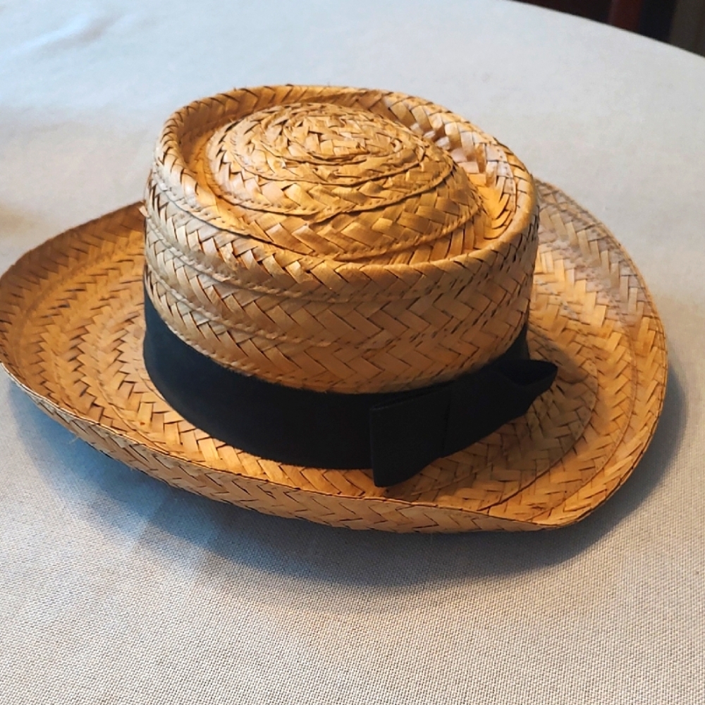 Straw Hat With Black Band